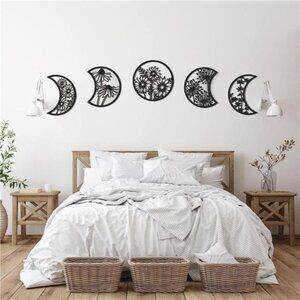 5 Pieces Moon Phase Wall Decor Living Room Bedroom Home Wall Decoration